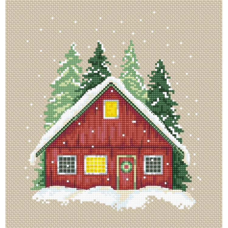 Rotes Haus - Kreuzstich-Set AVA-P004
