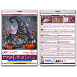 Vidutinio dydžio karoliukų siuvinėjimo rinkinys "Raganos svajonė" 20x20 cm AAMB-123