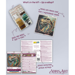 Mittelgroßer Stickpackung mit Perlen „Breath of Fire“ 20x20 cm AAMB-122