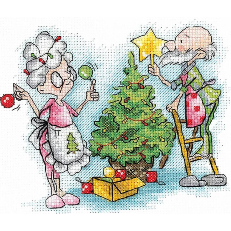 Cross stitch kit "Grandma and New Year" SANB-27