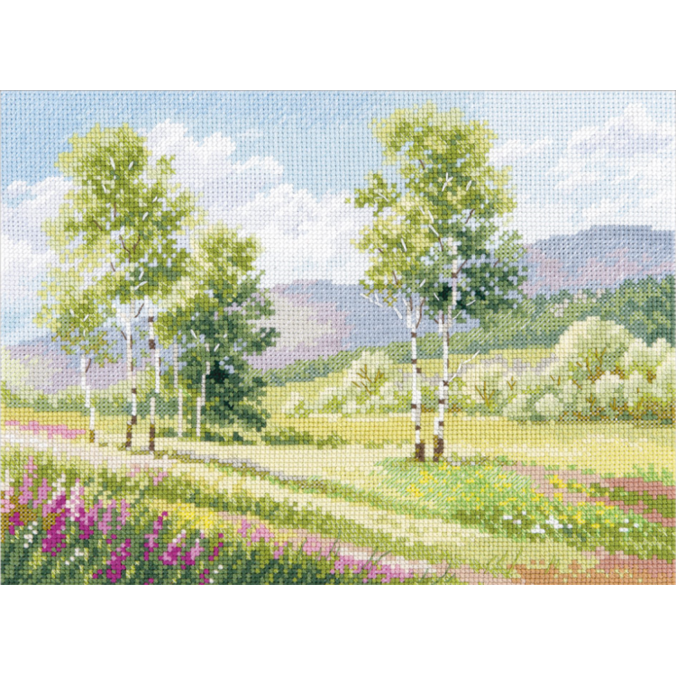 Kreuzstich-Set "Heimatliche Räume. Birken" S3-35