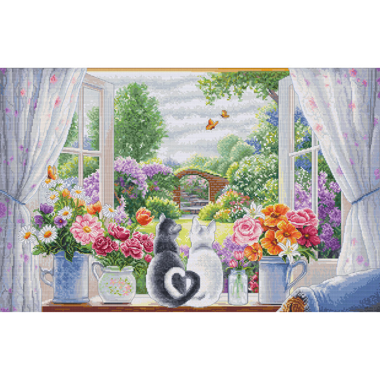 Kryželių siuvinėjimo rinkinys "Sapnų langas" 49 x 32 cm SBU5088