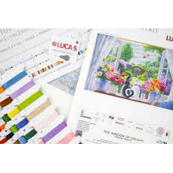 Kryželių siuvinėjimo rinkinys "Sapnų langas" 49 x 32 cm SBU5088