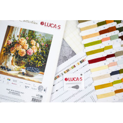 Набор для вышивания крестом «Ваза с розами и голубикой» 35 x 35 cm SB719