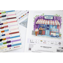 Siuvinėjimo kryželiu rinkinys "Ledų porcija" 24 x 20 cm SB1428