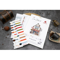 Kryželių siuvinėjimo rinkinys "Sveiki atvykę į kavą!" 18 x 20 cm SB1427