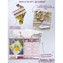 Kreuzstich-Set. Einkaufstasche "Gelbe Inspiration" 38 x 42 cm AAHB-002