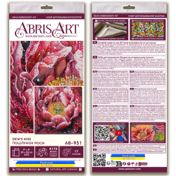 Pagrindinis rinkinys siuvinėjimui karoliukais „Rasos bučinys“ 23x23 cm AAB-951