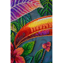 Stick-Set mit Perlen 'Der exotische Beau' 27x39 cm AAB-949