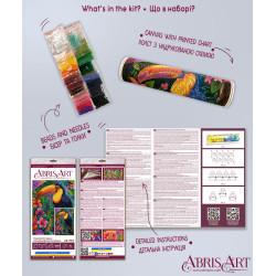 Stick-Set mit Perlen 'Der exotische Beau' 27x39 cm AAB-949