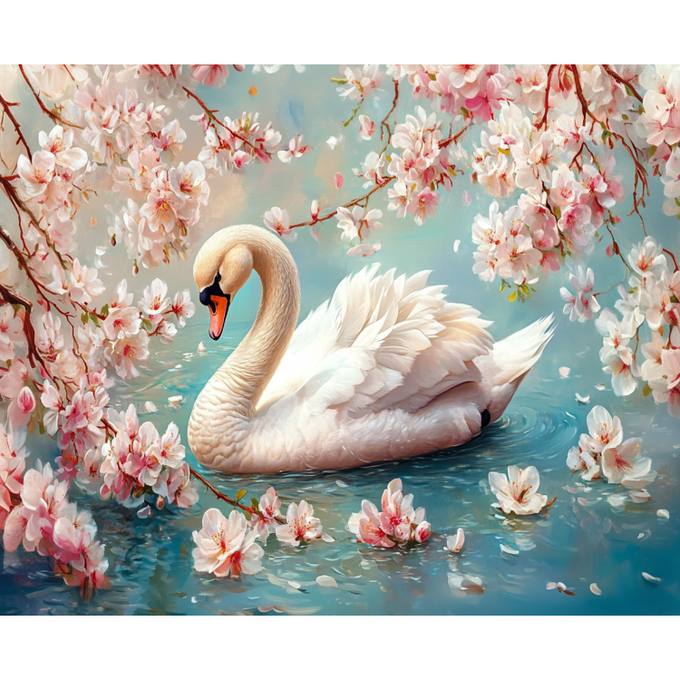Diamond Painting rinkinys su subframe "Gulbė" 30x40 cm VA854