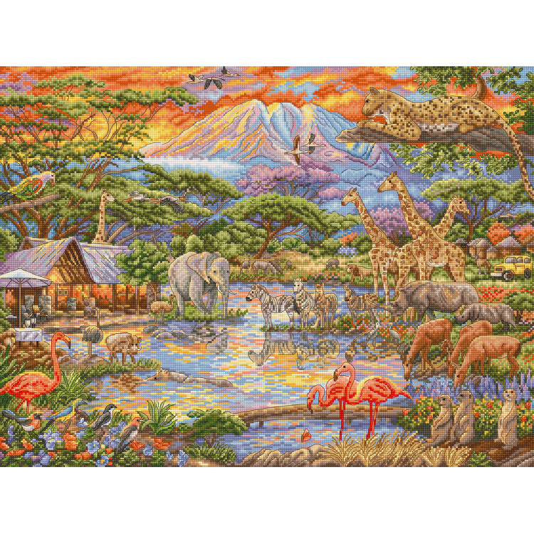 Kreuzstich-Set "Wild Africa" 45x34 cm SLETIL9941