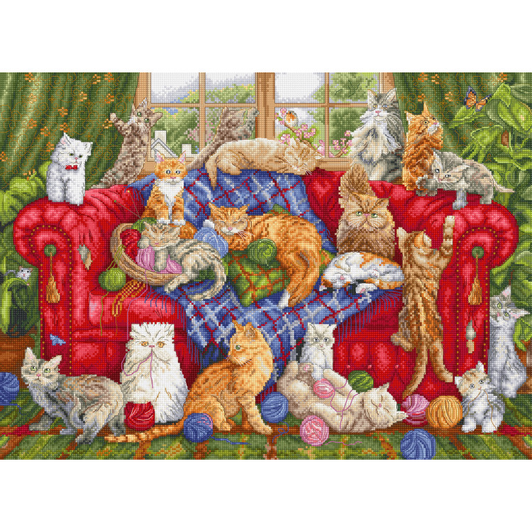 Kreuzstich-Set „Meow Manor“ 44x32cm SLETIL9946