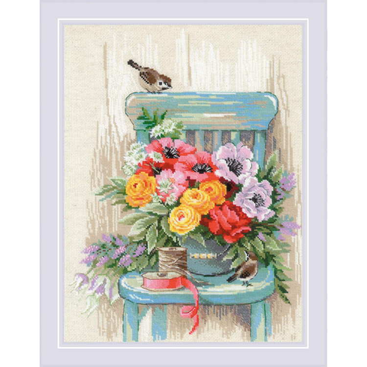 Kreuzstich-Set "Gartenblumen" 30x40 SR2299