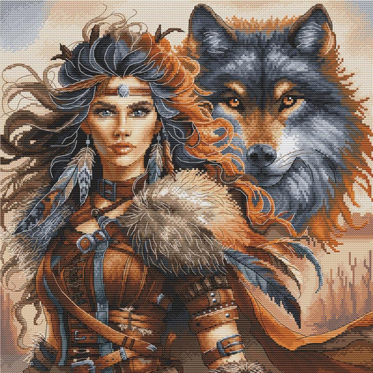 Kreuzstich-Set "Der Krieger und der Wolf" 31,75 x 31,75 cm AVA-P076