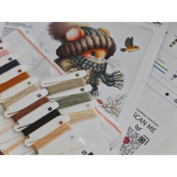 Kreuzstich-Set "Herbstmärchenmaus" 20,80 x 19,84 cm AVA-P012