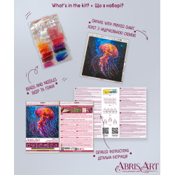 Vidutinio dydžio karoliukų siuvinėjimo rinkinys "Pavojingas grakštumas" 20x20 cm AAMB-128