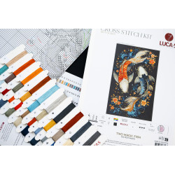 Kryželiu siuvinėjimo rinkinys "Du stebuklingi žuvys" 23x38 cm SBU5091