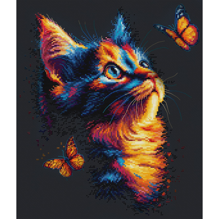 Kryželiu siuvinėjimo rinkinys "Drugelių žavesys" 25x30 cm SB1432