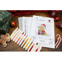 Kryželiu siuvinėjimo rinkinys „Šventinės dovanos“ 17x20 cm SB1431