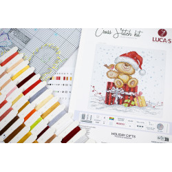 Kryželiu siuvinėjimo rinkinys „Šventinės dovanos“ 17x20 cm SB1431