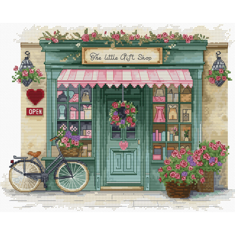 Kryželiu siuvinėjimo rinkinys "The Little Gift Shop" 26x21 cm SB1429
