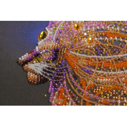 Hauptperlen-Stickset Goldener Löwe (Tiere) AAB-742