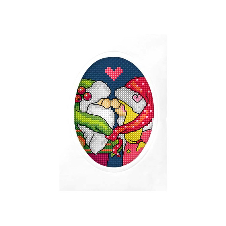 Cross stitch Handmade card "Gnomes" SA6327