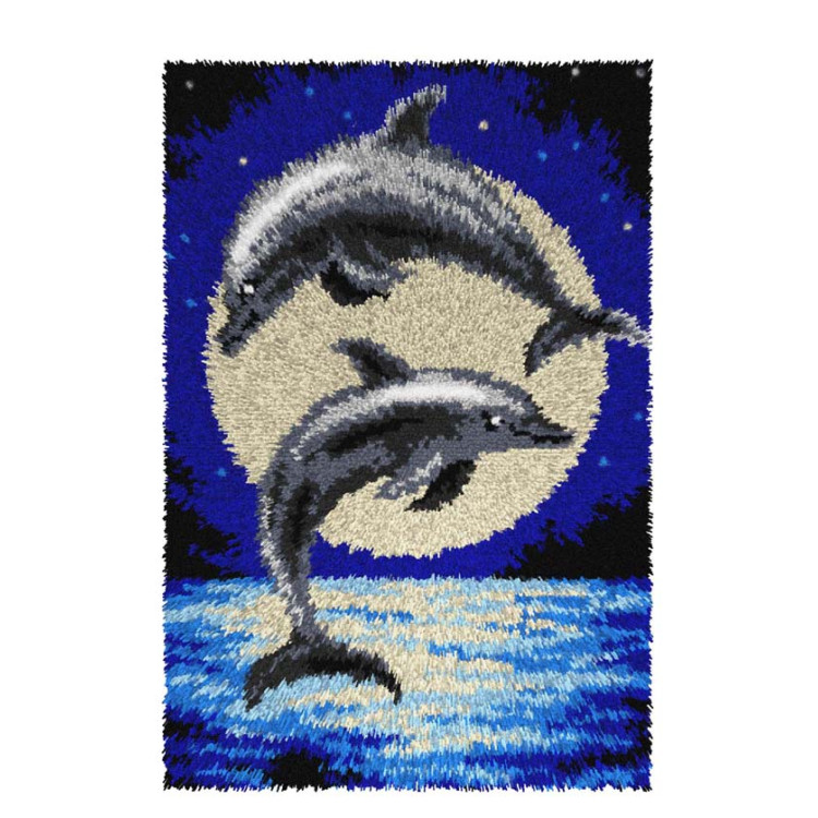 Knüpfteppich-Set "Delfine" 50x74,5 cm SA4250