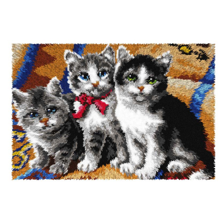 Knüpfteppich-Set "Katzen" 50x74,5 cm SA4131