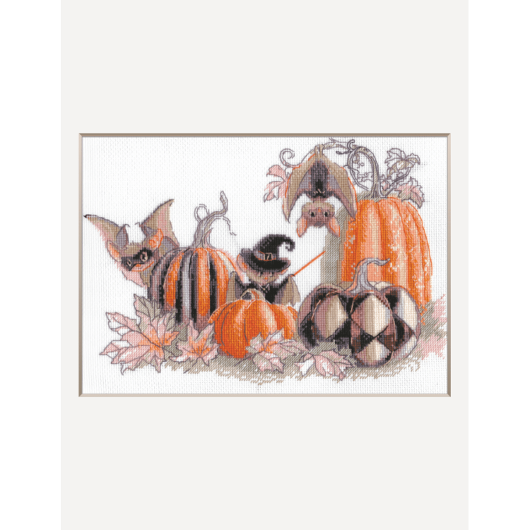 Cross Stitch Kit. "Pumpkin Bat Party" SRA1031