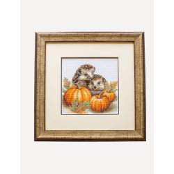 Cross Stitch Kit. "Hedgehogs in the Harvest" 20x20 cm SRA1021