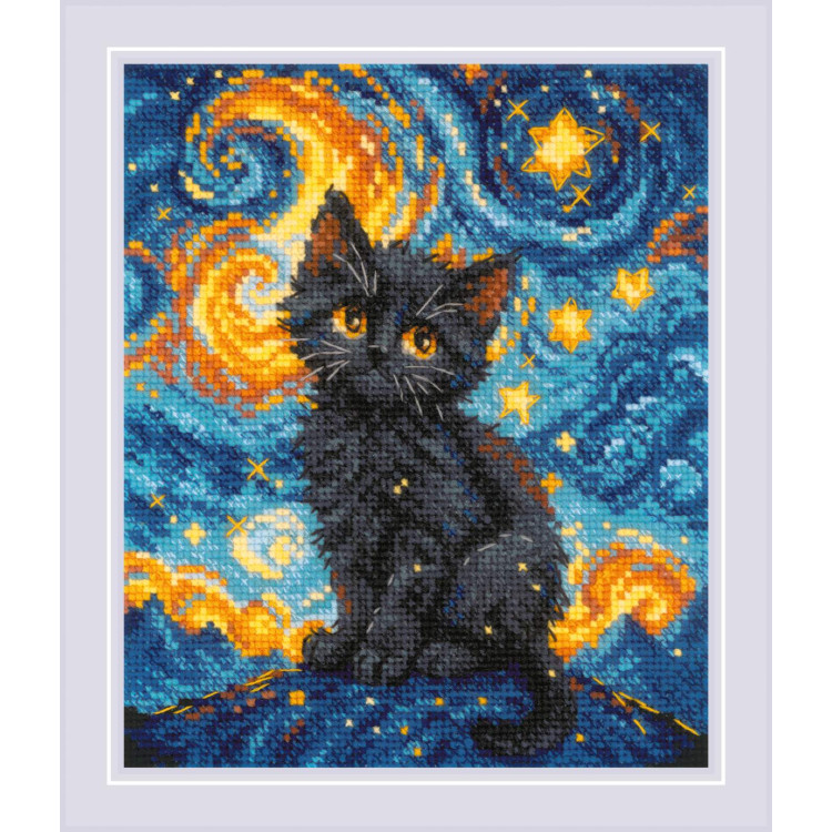 Kreuzstich-Set. "Sternenkatze" 15x18 cm SR2288