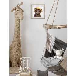 Cross stitch kit "Bear the beekeeper" 14.5 x 14.5 cm KL8-584