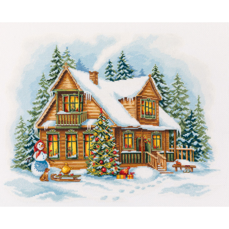 Cross stitch kit "New Year in the village" 35 x 26 cm PPR-7463