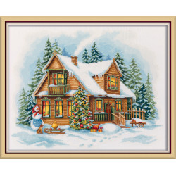 Cross stitch kit "New Year in the village" 35 x 26 cm PPR-7463
