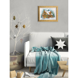 Cross stitch kit "New Year in the village" 35 x 26 cm PPR-7463