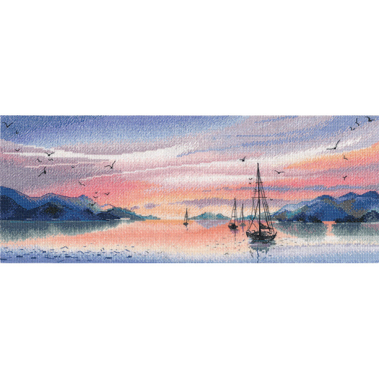 Kreuzstich-Set "Pinker Abend" 37×15 cm S1677