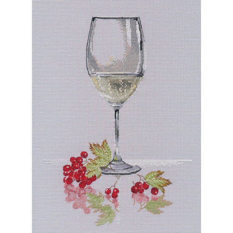 Kreuzstich-Set "Ein Glas Sekt" 18×25 cm S1680