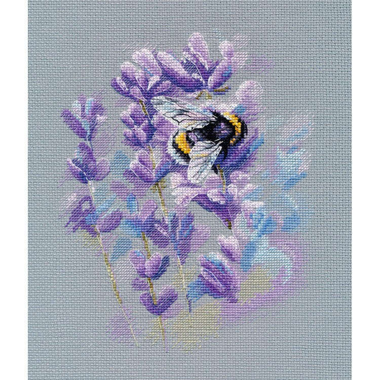 Kreuzstich-Set "Hummel auf Lavendel" 15×20 cm S1683