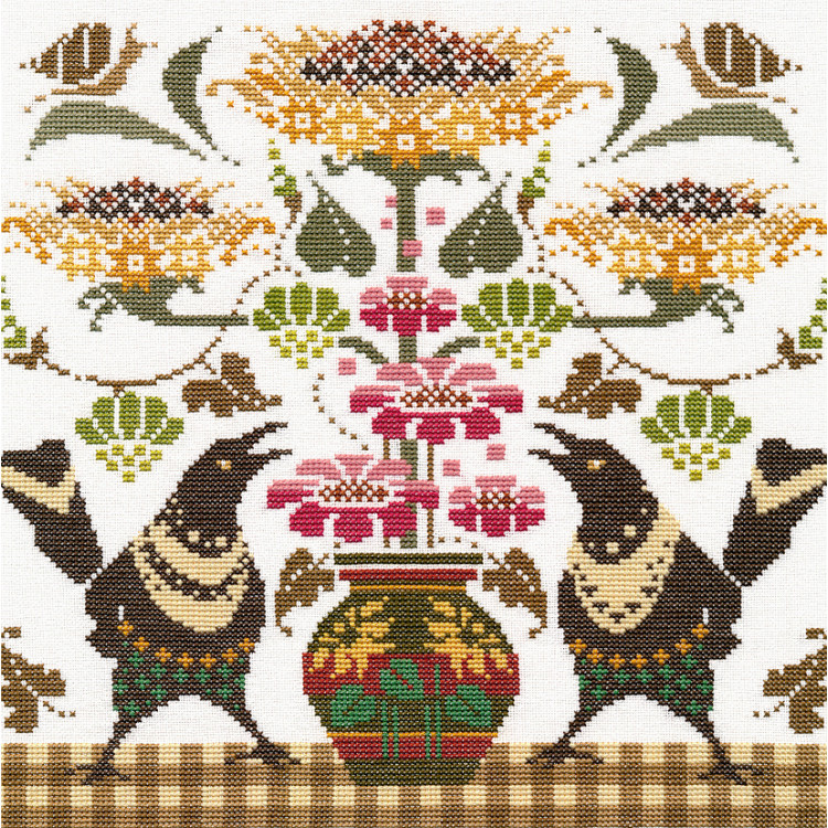 Kreuzstich-Set "Elstern"