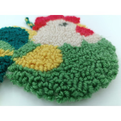 Punch-needle Teppich-Set "Hahn" 14,5x13,5 cm SVK-005