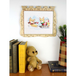 Kreuzstich-Set "Wir sind pünktlich" 12x20 cm SM-775