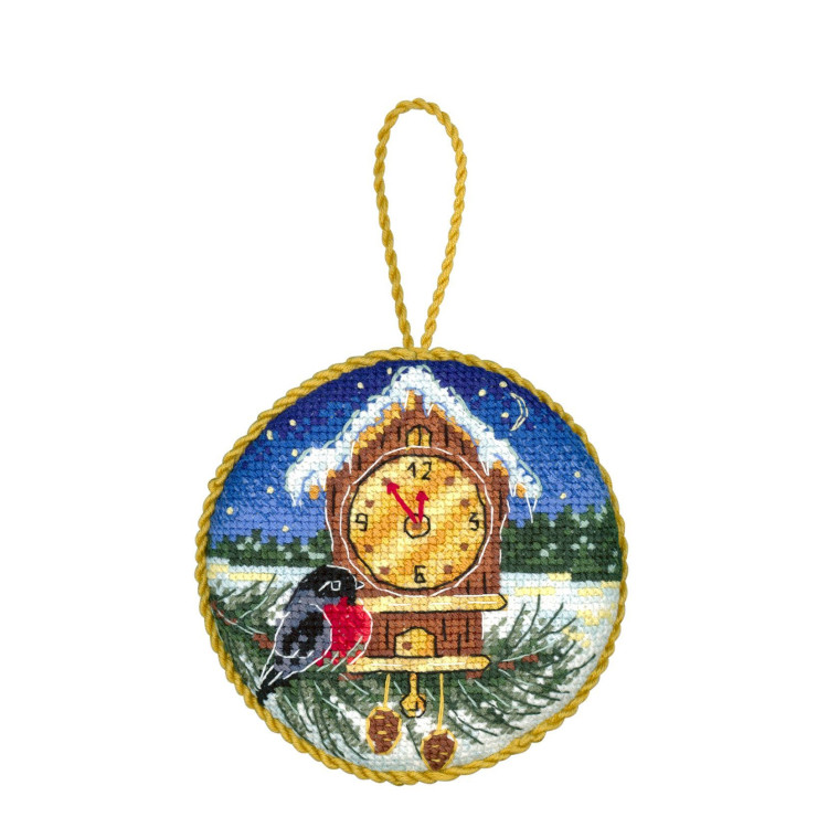 Набор для вышивания крестиком "Лесные часы. Pinkeep" 9x9 см SNV-905