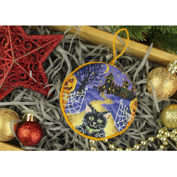 Kryželiu siuvinėjimo rinkinys "Helovinas. Pinkeep" 9x9 cm SNV-906