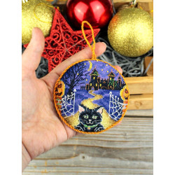 Kryželiu siuvinėjimo rinkinys "Helovinas. Pinkeep" 9x9 cm SNV-906