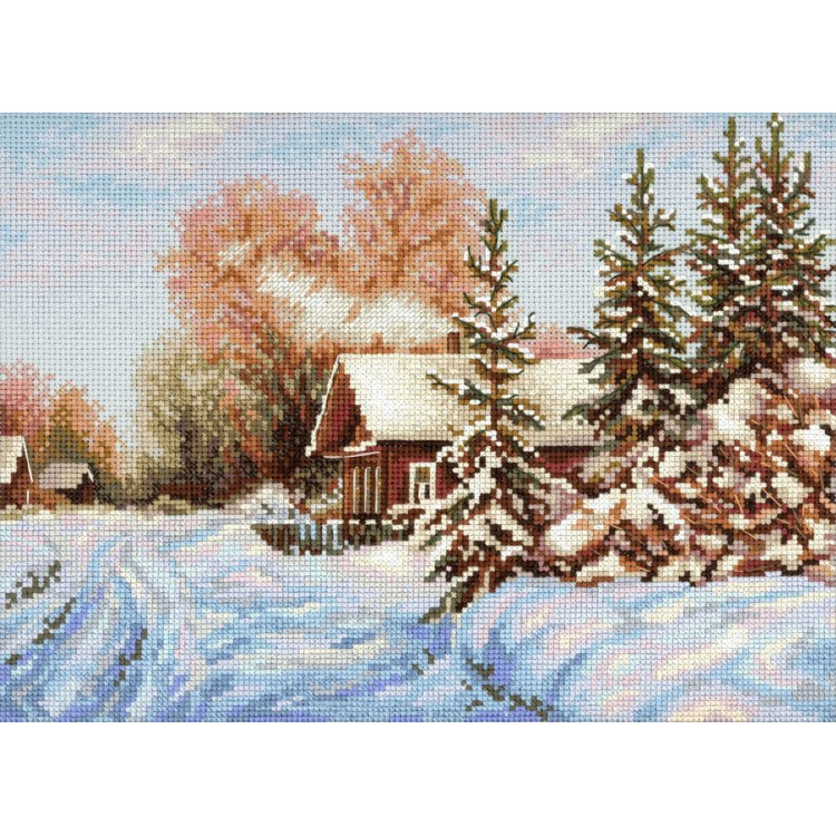Набор для вышивания крестиком "Деревенская улица" 22x28см SNV-910