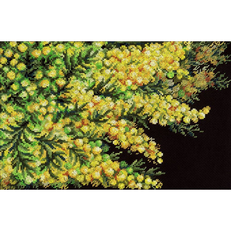 Cross stitch kit "Spring mimosa" 18x27 cm SNV-950
