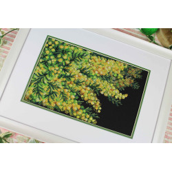 Cross stitch kit "Spring mimosa" 18x27 cm SNV-950