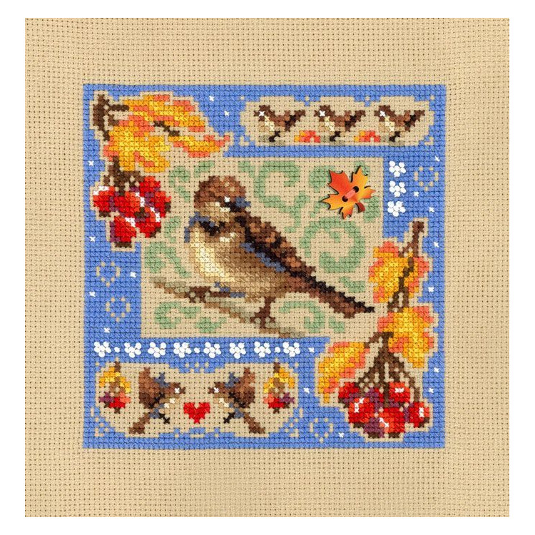 Kreuzstich-Set "Mini-Sampler. Herbstkomposition" 13x13 cm SNV-973